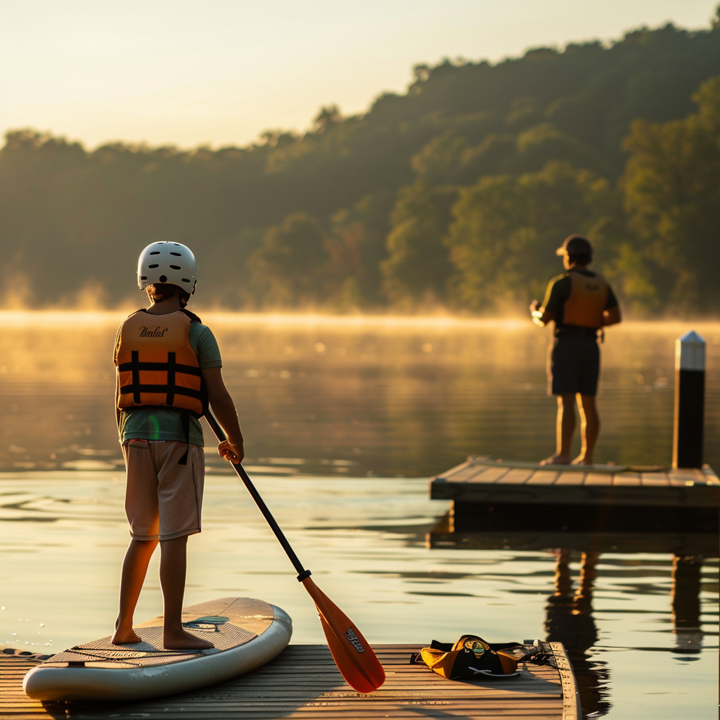 Volunteer opportunities Nashville: adult guiding youth on paddleboard